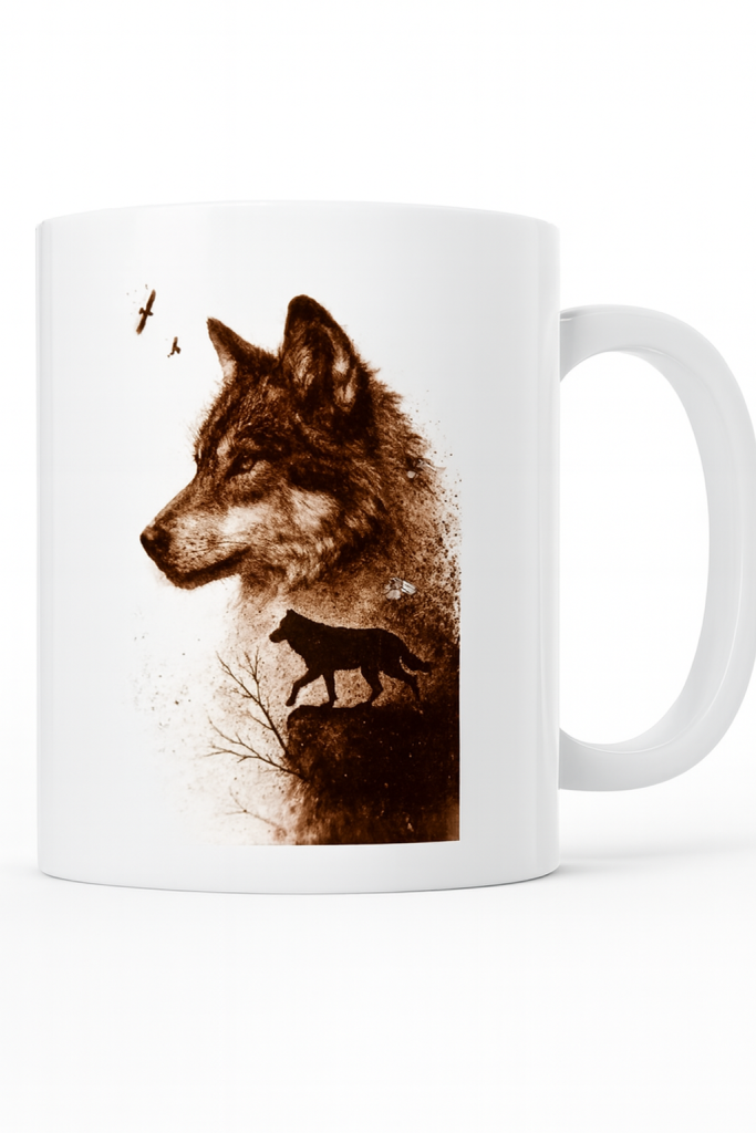 Tasse mit Wolf