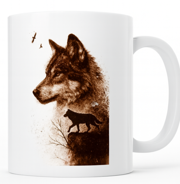 Tasse mit Wolf